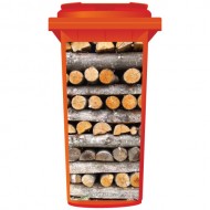 Logs Stacked in Hammock Span Wheelie Bin Sticker Panel